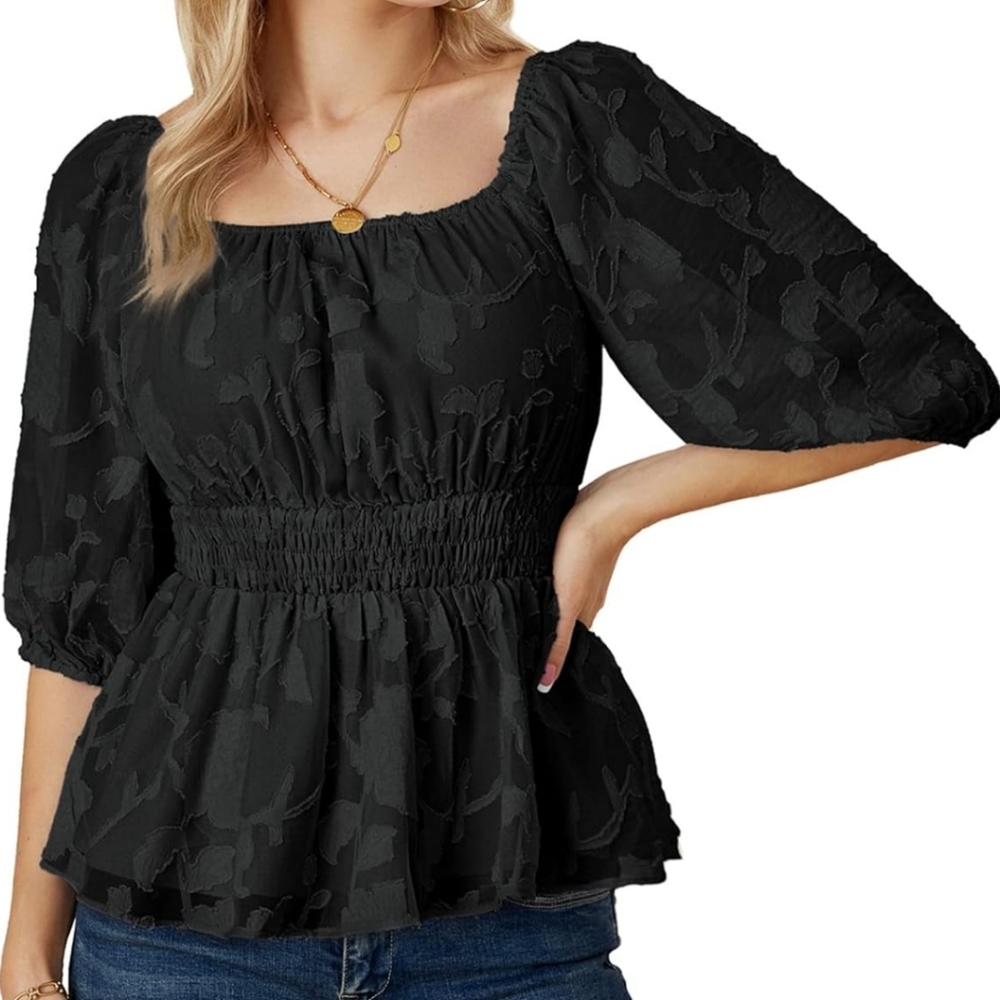 Karin Grace Size Medium Peplum Blouse NWT